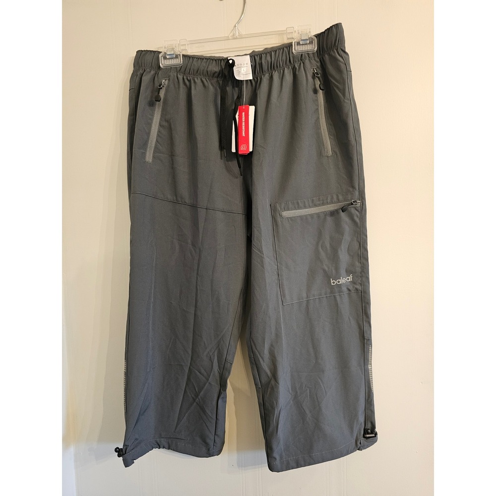 NEW Baleaf Womens Water Resistant UPF 50+ Hiking Capri Pants Gray XL NWT